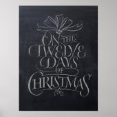 Chalkboard Lettering '12 dagen Kerstmis' Modern Poster (Voorkant)
