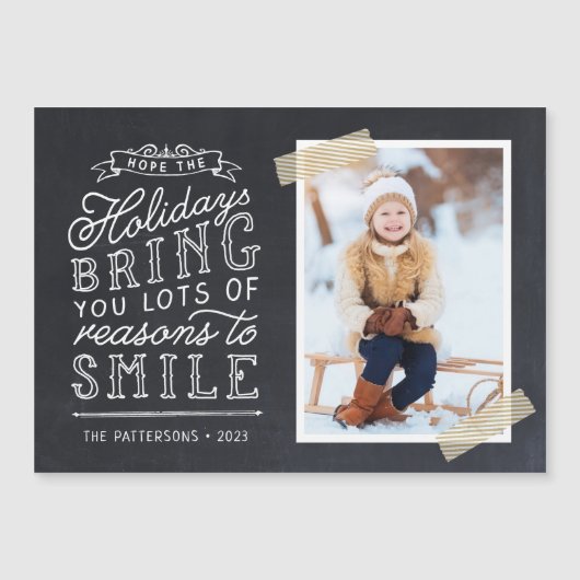 Chalkboard Lettering Holiday-fotokaart (Voorkant)
