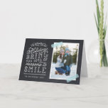 Chalkboard Lettering Holiday-fotokaart Feestdagen Kaart<br><div class="desc">Betaalbare, op maat gemaakte kerstfotokaarten met eenvoudige sjablonen voor aanpassing. Dit leuke ontwerp is te maken met een leuke, met de hand geschreven stijl typografie op een faux achtergrond op het bord met aqua striped washi tape rond je foto. In de tekst staat: "Hoop dat de feestdagen je om veel...</div>