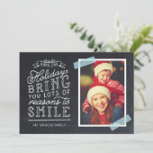 Chalkboard Lettering Holiday-fotokaart Feestdagenkaart (Staand voorkant)