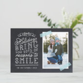 Chalkboard Lettering Holiday-fotokaart Feestdagenkaart (Staand voorkant)
