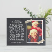 Chalkboard Lettering Holiday-fotokaart Feestdagenkaart (Staand voorkant)