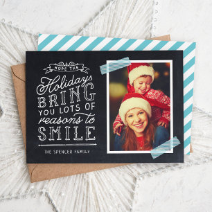 Chalkboard Lettering Holiday-fotokaart Feestdagenkaart