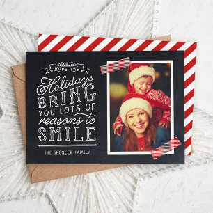 Chalkboard Lettering Holiday-fotokaart Feestdagenkaart