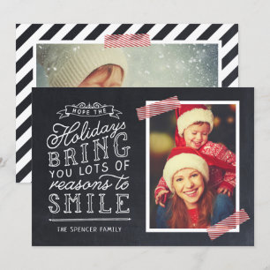 Chalkboard Lettering Holiday-fotokaart Feestdagenkaart