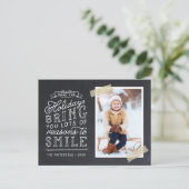 Chalkboard Lettering Holiday-fotokaart Feestdagenkaart (Staand voorkant)