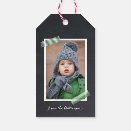 Chalkboard Lettering Holiday Photo Gift Labels Cadeaulabel (Achterkant)