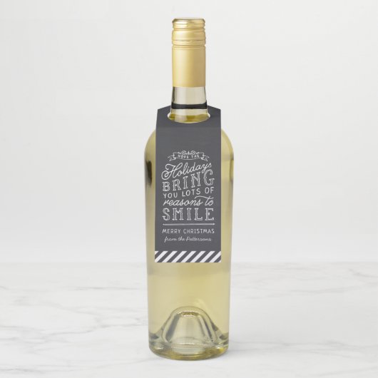 Chalkboard Lettering Persoonlijke kerstcadeaus Flessenhanger (Op fles)