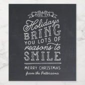 Chalkboard Lettering Persoonlijke kerstcadeaus Wijn Etiket (Enkel label)