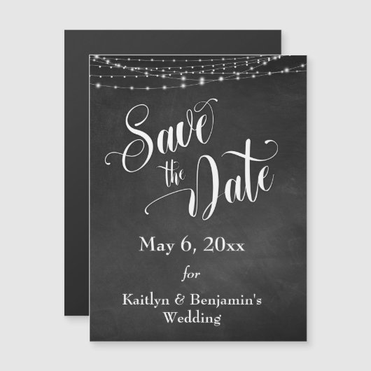 Chalkboard & Lichten sparen de Datum Magnetische K (Voorkant / Achterkant)