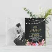 Chalkboard & Lichtfoto 50th Wedding Jubileum Kaart (Staand voorkant)