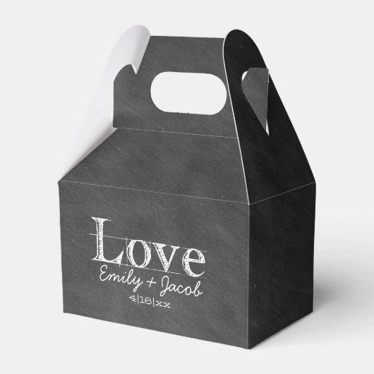 Chalkboard Liefde Custom Wedding Favor Boxes Bedankdoosjes (Voorkant Zijde)