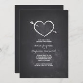 Chalkboard liefde hart rustieke verlovingsfeest kaart (Voorkant / Achterkant)