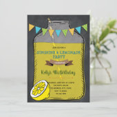 Chalkboard liemonade bbq picknick kaart (Staand voorkant)