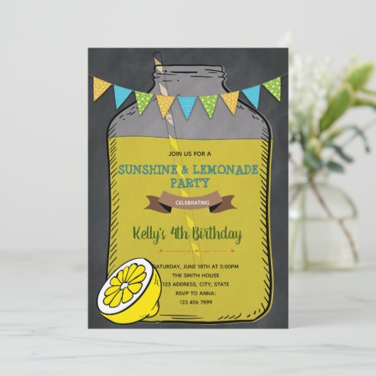 Chalkboard liemonade bbq picknick kaart (Staand voorkant)