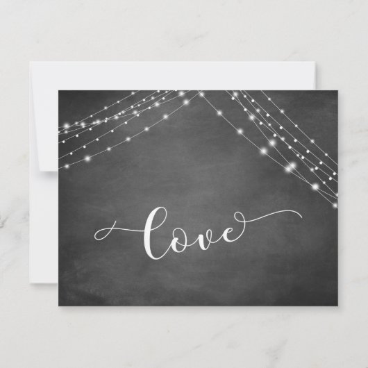 Chalkboard Light Strings Kalligrafie Bewaar de dat Save The Date (Achterkant)
