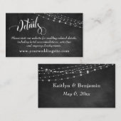 Chalkboard & Light Strings Wedding Details Informatiekaartje (Voorkant / Achterkant)