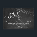 Chalkboard & Light Strings Wedding Details Informatiekaartje<br><div class="desc">**Controleer of uw kaarten al dan niet met enveloppen zijn meegeleverd, zoals u wilt. Zij zullen door gebrek worden omvat. ** // Geef uw beroemdheden en huwelijksgasten een gemakkelijke manier om bij te blijven met de planningsdetails van uw trouwseizoen. Dit detailkaarttussenvoegsel kan om het even welke tekst omvatten u zou...</div>