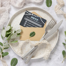 Chalkboard Lights Aqua Bat Mitzvah RSVP-kaart