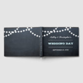 Chalkboard Lights Aqua Bruiloft Gastenboek (Volledig)