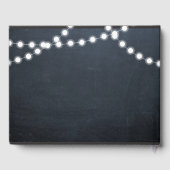 Chalkboard Lights Aqua Bruiloft Gastenboek (Achterkant)