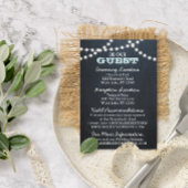 Chalkboard Lights Aqua Bruiloft Gastinformatie Informatiekaartje