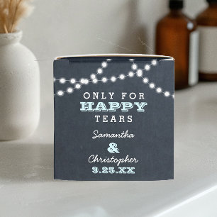 Chalkboard Lights Aqua Mini Bruiloft Weefsel Dozen Bedankdoosjes
