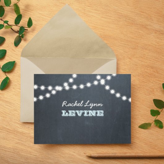 Chalkboard Lights Aqua Note Kaart