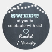 Chalkboard Lights Aqua Sweet Treat Bag Sticker (Voorkant)