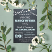 Chalkboard Lights Aqua Wedding Party Sm Uitnodigin Kaart