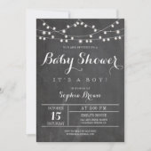 Chalkboard Lights Baby shower Uitnodiging (Voorkant)