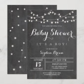 Chalkboard Lights Baby shower Uitnodiging (Voorkant / Achterkant)