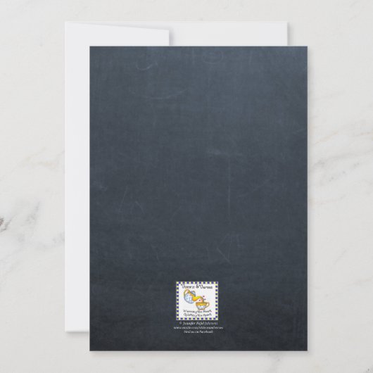 Chalkboard Lights Blauwgroen Bat Mitzvah Invitatio Kaart (Achterkant)