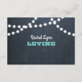 Chalkboard Lights Blauwgroen Bat Mitzvah Note Kaar Notitiekaartje (Voorkant)