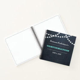Chalkboard Lights Blauwgroen Bevestigingsgeheugen Notitieboek