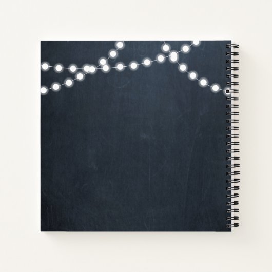 Chalkboard Lights Blauwgroen Bevestigingsgeheugen  Notitieboek (Achterkant)