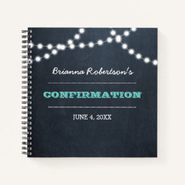 Chalkboard Lights Blauwgroen Bevestigingsgeheugen  Notitieboek