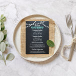 Chalkboard Lights Blauwgroen Bruiloft Informatie K Informatiekaartje<br><div class="desc">Deze krijtbord thema bruiloft informatie Kaarten zijn de perfecte manier om uw gasten te laten weten alle bruiloft viering details op een handige kaart. Elke regel tekst is volledig aanpasbaar om precies te zeggen wat je wilt!</div>