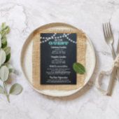 Chalkboard Lights Blauwgroen Bruiloft Informatie K Informatiekaartje