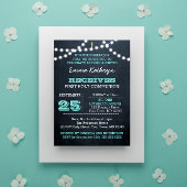 Chalkboard Lights Blauwgroen Eerste Communie Uitno Kaart