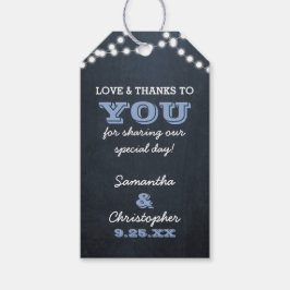 Chalkboard Lights Blue Wedding Dank u Cadeau Label Cadeaulabel