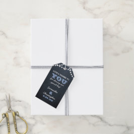 Chalkboard Lights Blue Wedding Dank u Cadeau Label Cadeaulabel