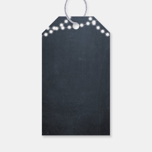 Chalkboard Lights Donker Roze Bat Mitzvah Dank je Cadeaulabel (Achterkant)