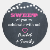 Chalkboard Lights Donkerroze Sweet Treat Sticker (Voorkant)