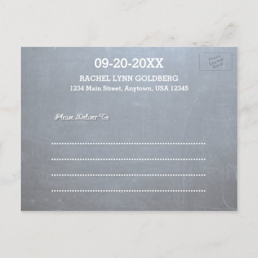 Chalkboard Lights Donkerroze vleermuis Mitzvah Ops Aankondigingskaart (Achterkant)