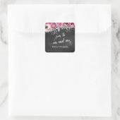 Chalkboard Lights Flowers Hugs & Kisses uit ons Vierkante Sticker (Tas)