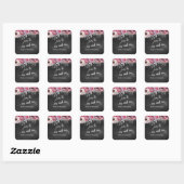 Chalkboard Lights Flowers Hugs & Kisses uit ons Vierkante Sticker (Vel)
