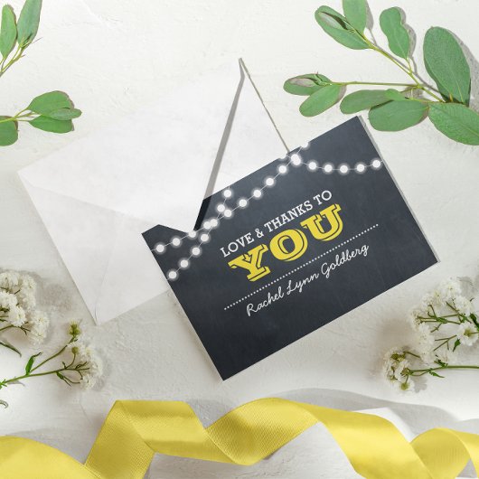 Chalkboard Lights Gold Bat Mitzvah Dank je wel Bedankkaart