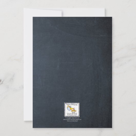 Chalkboard Lights Gold eerste communie uitnodiging (Achterkant)