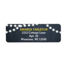 Chalkboard Lights Goud Gepersonaliseerd Etiket